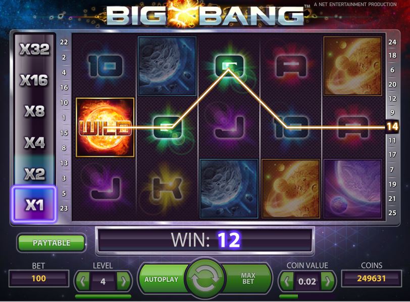 bigbang slot in-play view